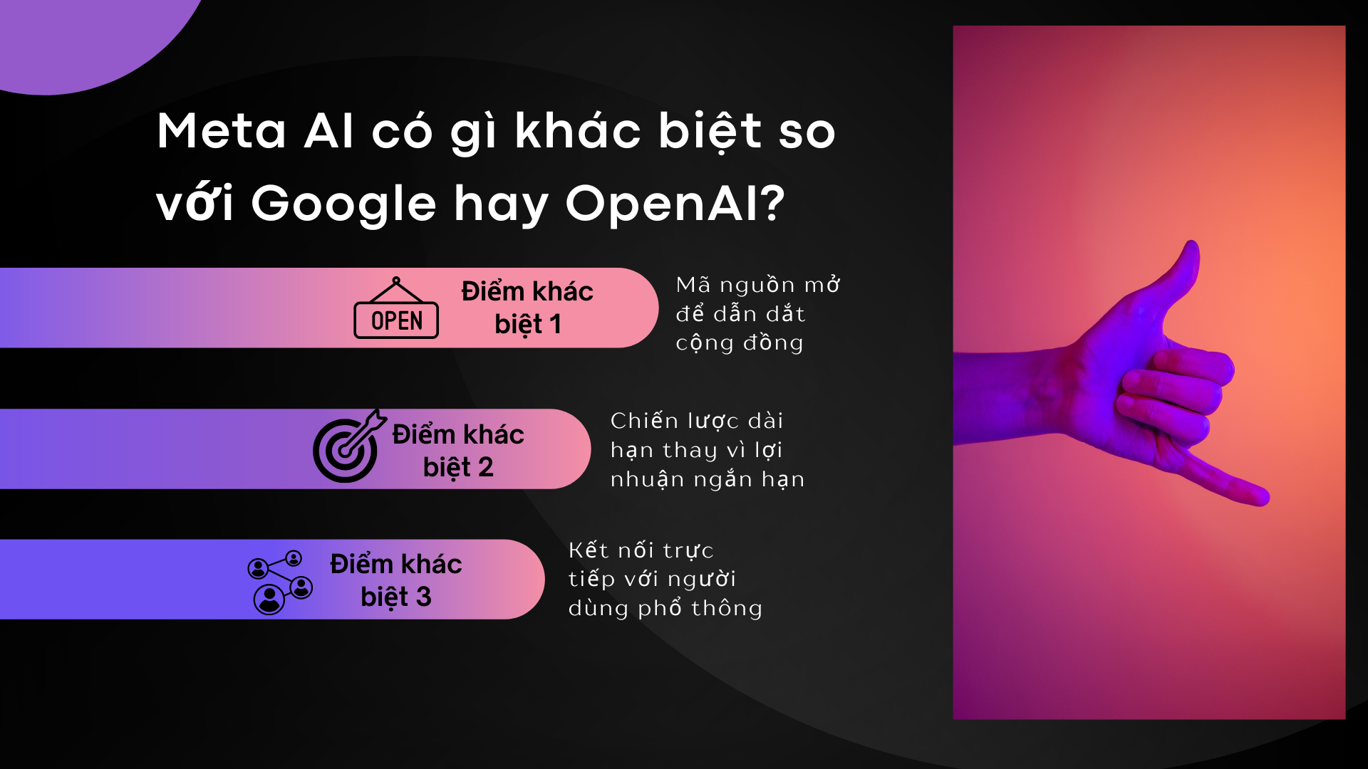 Meta AI có gì khác biệt so với Google hay OpenAI?